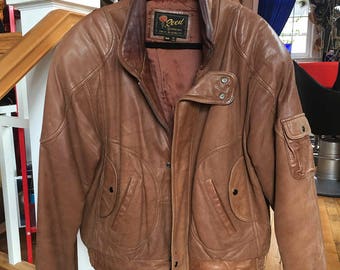 Brown bomber jacket | Etsy