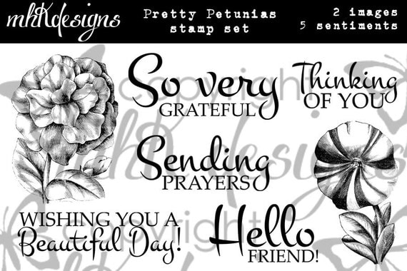 Pretty Petunias Digital Stamp Set