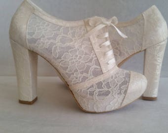 Wedding shoes, Bridal shoes, Bridesmaid shoes, Handmade GUIPURE Lace Weding shoes as#4