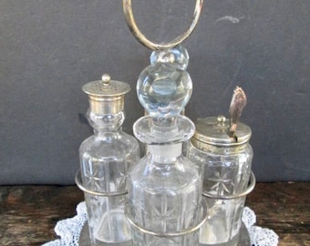 Vintage Silver Plated Breakfast Condiment Set
