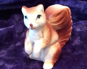 Antique Miniature Bone China Squirrel Figurine Collectible Figures Small Little Hand Painted