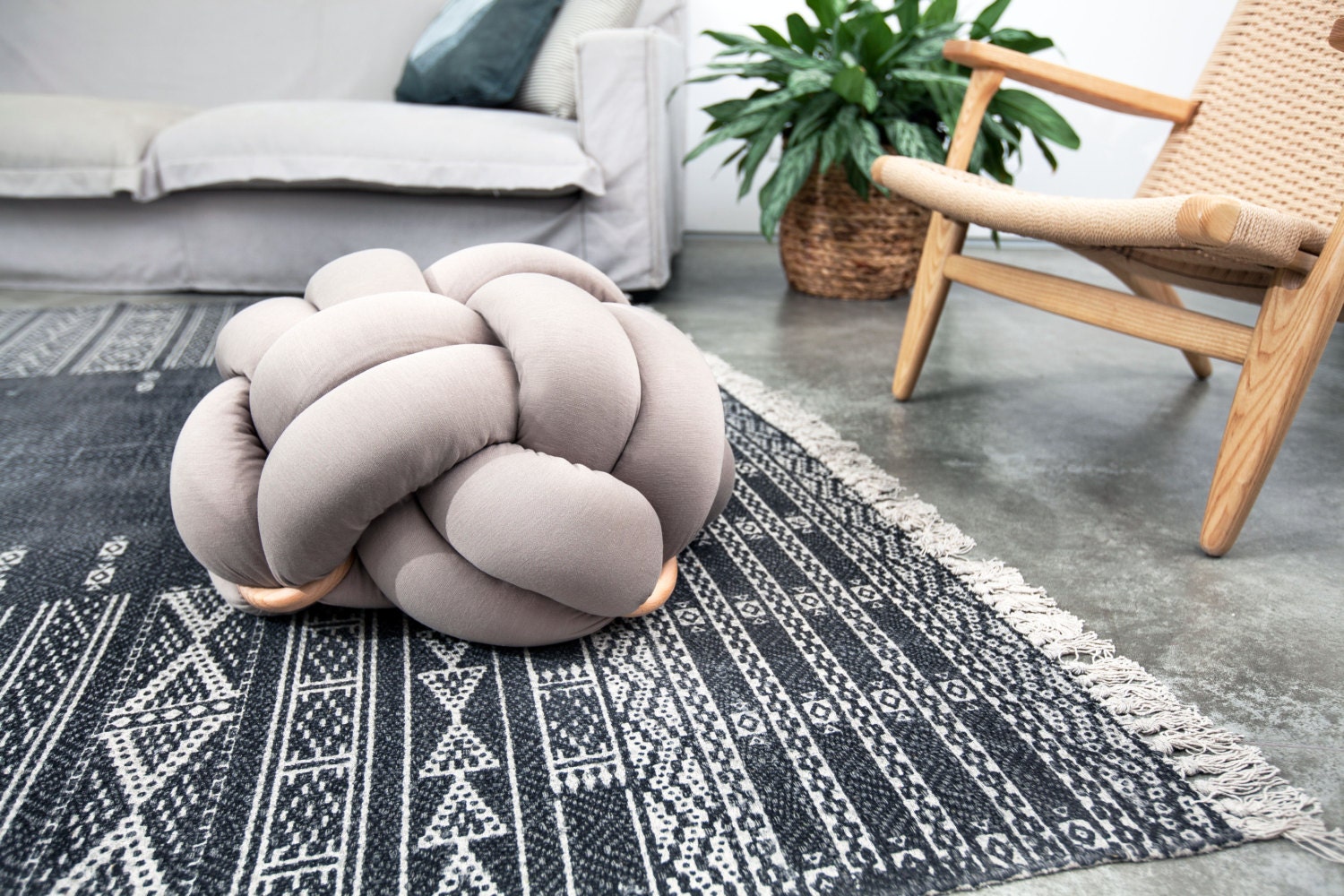 Medium Knot floor Cushion in Light greyKnot Floor by KNOTSstudio