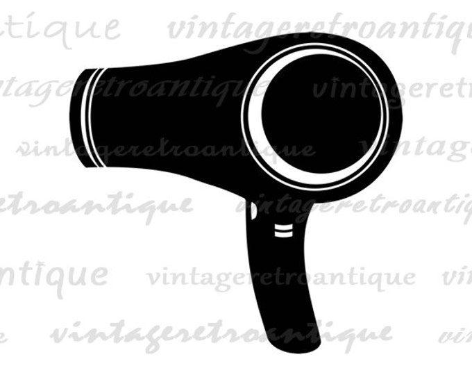 Digital Blow Dryer Graphic Image Blowdrier Download Hair Dresser Salon Barber Printable Antique Clip Art Jpg Png Eps HQ 300dpi No.3299