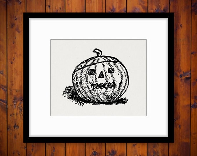 Printable Graphic Jack O Lantern Pumpkin Digital Halloween Download JackOLantern Image Vintage Clip Art Jpg Png Eps HQ 300dpi No.641