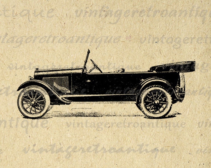 Printable Graphic Antique Automobile Old Car Download Digital Image Vintage Clip Art for Transfers Printing etc HQ 300dpi No.3425