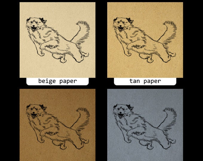 Printable Digital Leaping Dog Graphic Download Illustration Image Antique Clip Art Jpg Png Eps HQ 300dpi No.2182