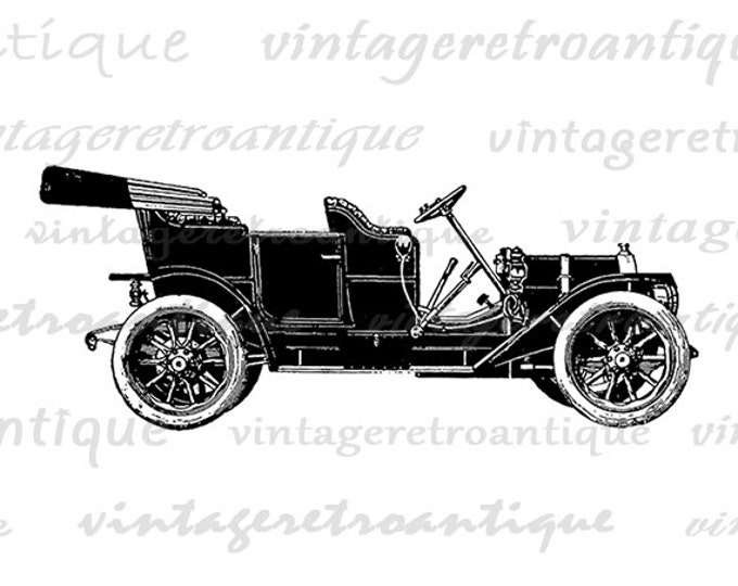 Digital Graphic Antique Car Download Automobile Printable Illustration Image Vintage Clip Art Jpg Png Eps HQ 300dpi No.3528