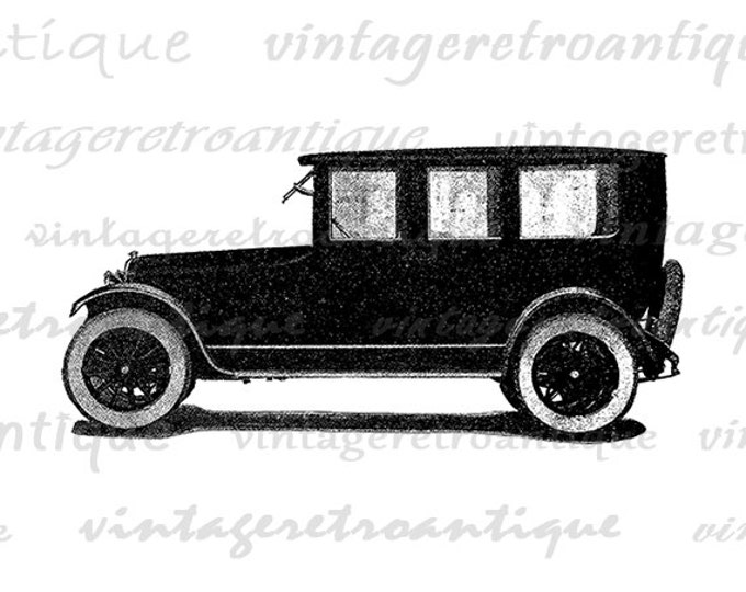 Antique Car Printable Image Download Old Automobile Graphic Digital Vintage Clip Art Jpg Png Eps HQ 300dpi No.3398