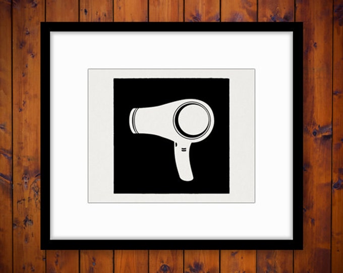 Hair Blow Dryer Hair Dresser Image Printable Download Salon Barber Graphic Digital Artwork Vintage Clip Art Jpg Png HQ 300dpi No.3279