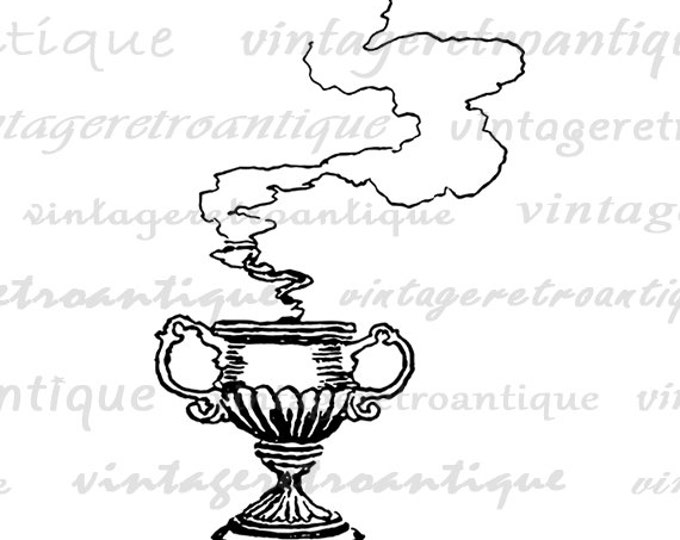 Printable Graphic Magic Lamp Genie Lamp Digital Download Image Artwork Antique Clip Art Jpg Png Eps HQ 300dpi No.2293