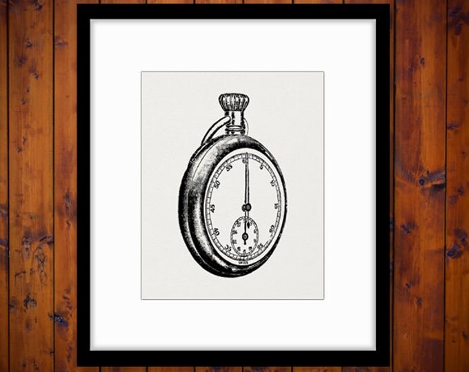 Antique Pocket Watch Digital Image Download Printable Graphic Vintage Clip Art Jpg Png Eps HQ No.1497