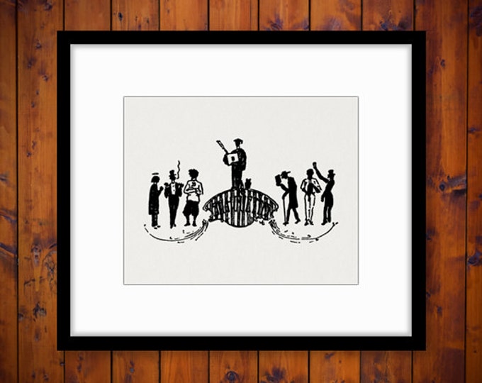 Printable Graduation Silhouettes Digital Graphic Graduate Download School Education Image Vintage Clip Art for Transfers HQ 300dpi No.2173