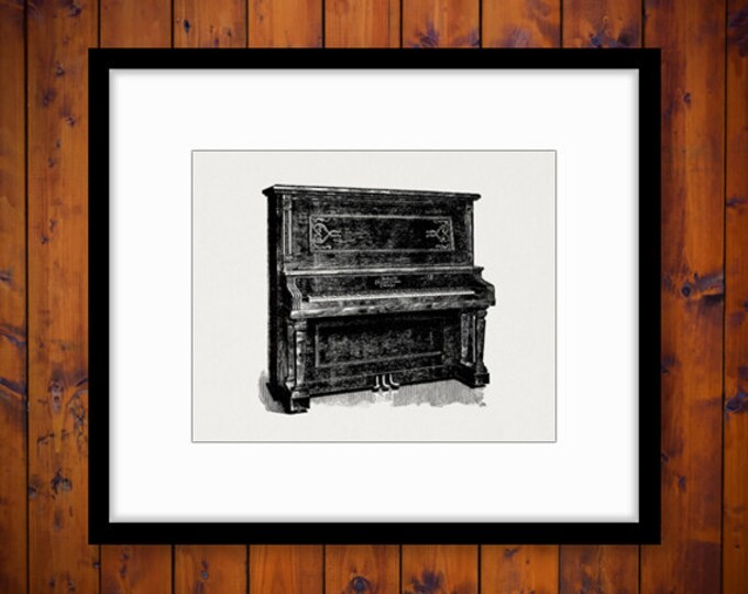 Printable Piano Digital Image Antique Illustration Download Graphic Vintage Clip Art Jpg Png Eps HQ 300dpi No.1188