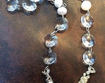 Vintage Rhinestone Dress Clip Necklace