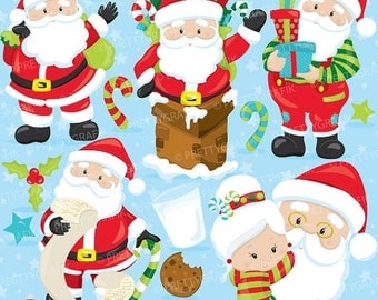 80% OFF SALE Santa clipart commercial use, Christmas clipart, Santa Claus Clipart, graphics, digital clip art, digital images - CL753