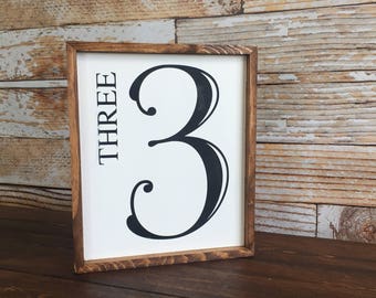 12"x15" Family Number Sign - framed wood sign farmhouse decor ~ choice