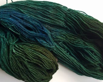 Hand dyed wool yarn, handpainted worsted weight, handed medium weight wool yarn, 310+ yds. 7 ounces