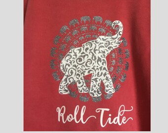 Alabama elephant on circle of elephants 2 layers SVG Studio Pnd Pdf Eps