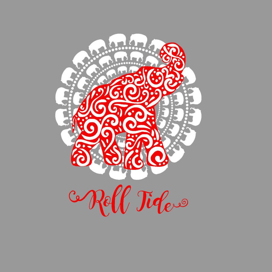 Alabama Elephant on circle of elephants SVG Studio PNG Pdf Eps