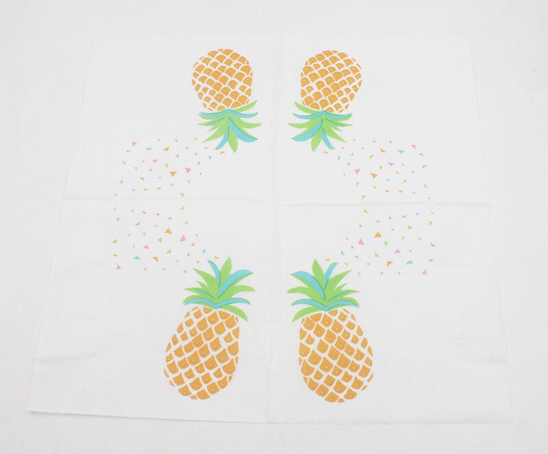 Paper Napkins, Cocktail Napkins, Pineapple Party Napkins, Birthday