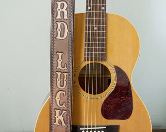 Tooled Leather Custom Guitar Strap
