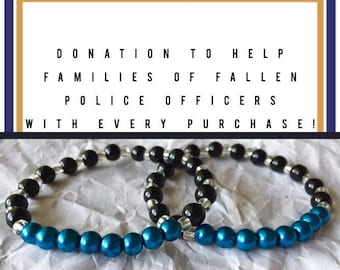 Thin Blue Line Bracelet