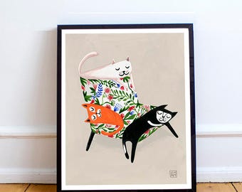 Cat lover art | Etsy