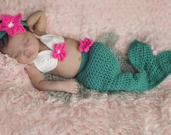 Mermaid Tail Outfit - Halloween Baby Mermaid Costume - Mermaid Tail Blanket - Halloween costumes - Newborn mermaid costume