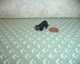 1:12 scale Dollhouse Miniature Black cat