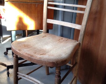 Neutral weathered wood chair - LOCAL PICKUP ONLY