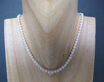 White Freshwater Pearl Adjustable Gold Choker
