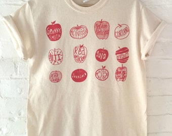 Apple T-Shirt, Food Shirt, Fruit Shirt, Screen Printed T Shirt