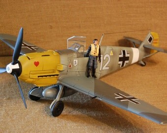 Vintage German Messerschmitt Me-109 World Wer II Airplane, vintage German military plane, Nazi Germany military aircraft, 1942 German Plane