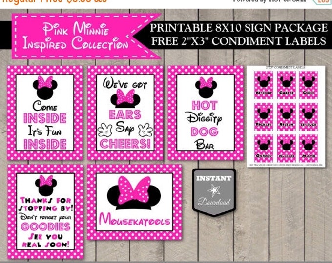 SALE INSTANT DOWNLOAD Hot Pink Mouse 8x10 Printable Party Sign Package / Hot Pink Mouse Collection / Item #1706