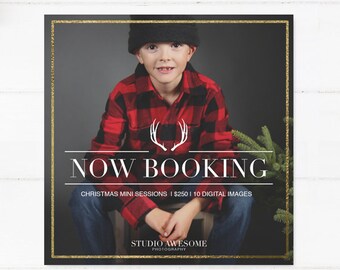 DIY - Christmas Mini Session Template - Instant Download