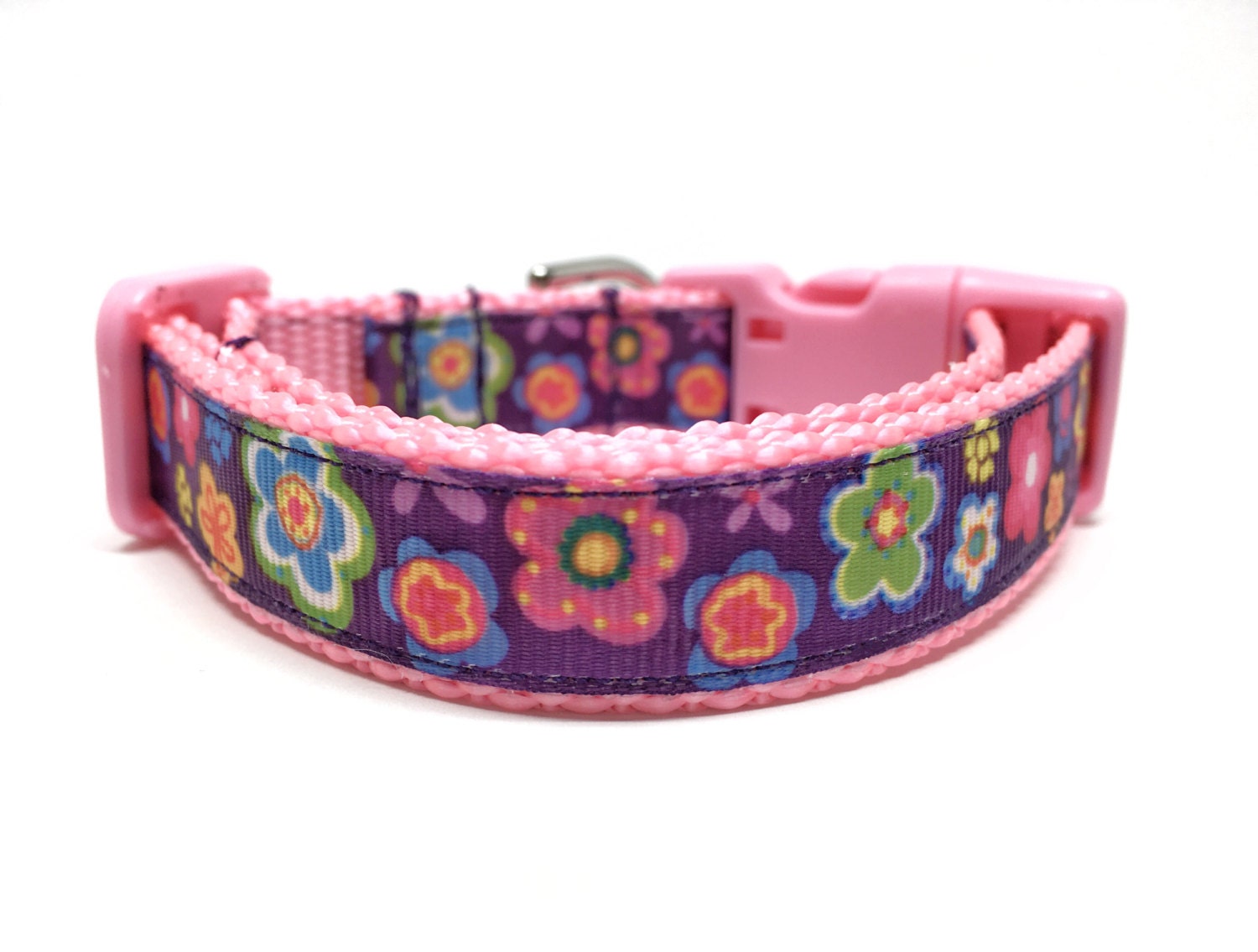 Flower Dog Collar Adjustable Girly Small Dog Collar