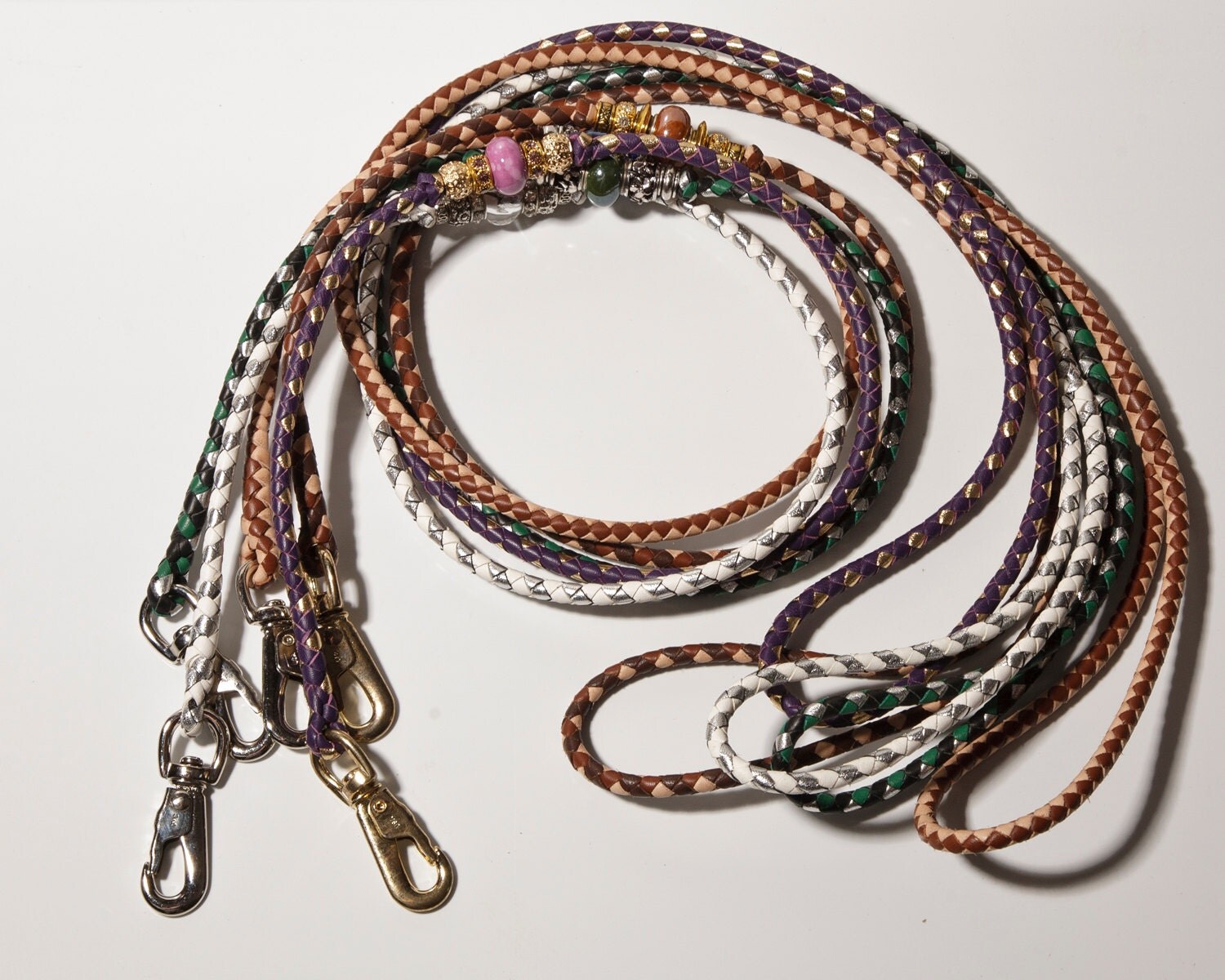 Big Dog Custom Kangaroo leather dog show lead for your Best In