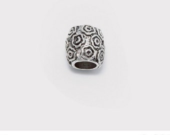 10 PCs Tibetan Carved Silver Metal Beads Set - Dreadlock Beads dread beads 6mm hole B03