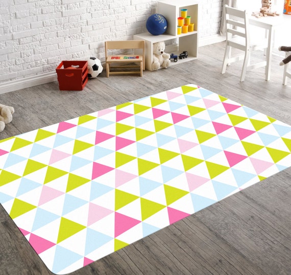 Pink and Green Rug Pink and Green Nursery Pink and Blue Rug