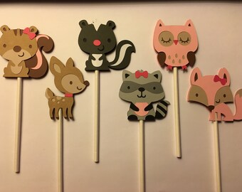 Woodland Cupcake Toppers Girl