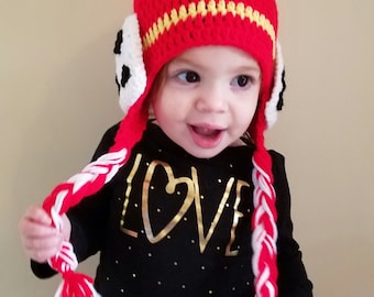 Crochet Paw Patrol Marshall inspired hat
