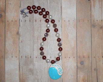 Moana Inspired Chunky Necklace // Itty Bitty Bubble Gum Necklace // Heart Of Te Fiti Necklace // Easter // Copper Necklace // Photo Prop