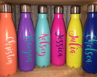Stainless steel double wall water bottle ~ 17oz bottle ~ Monogrammed Wine Bottle ~ Monogrammed Water Bottle ~ Swell Bottle ~ personalized
