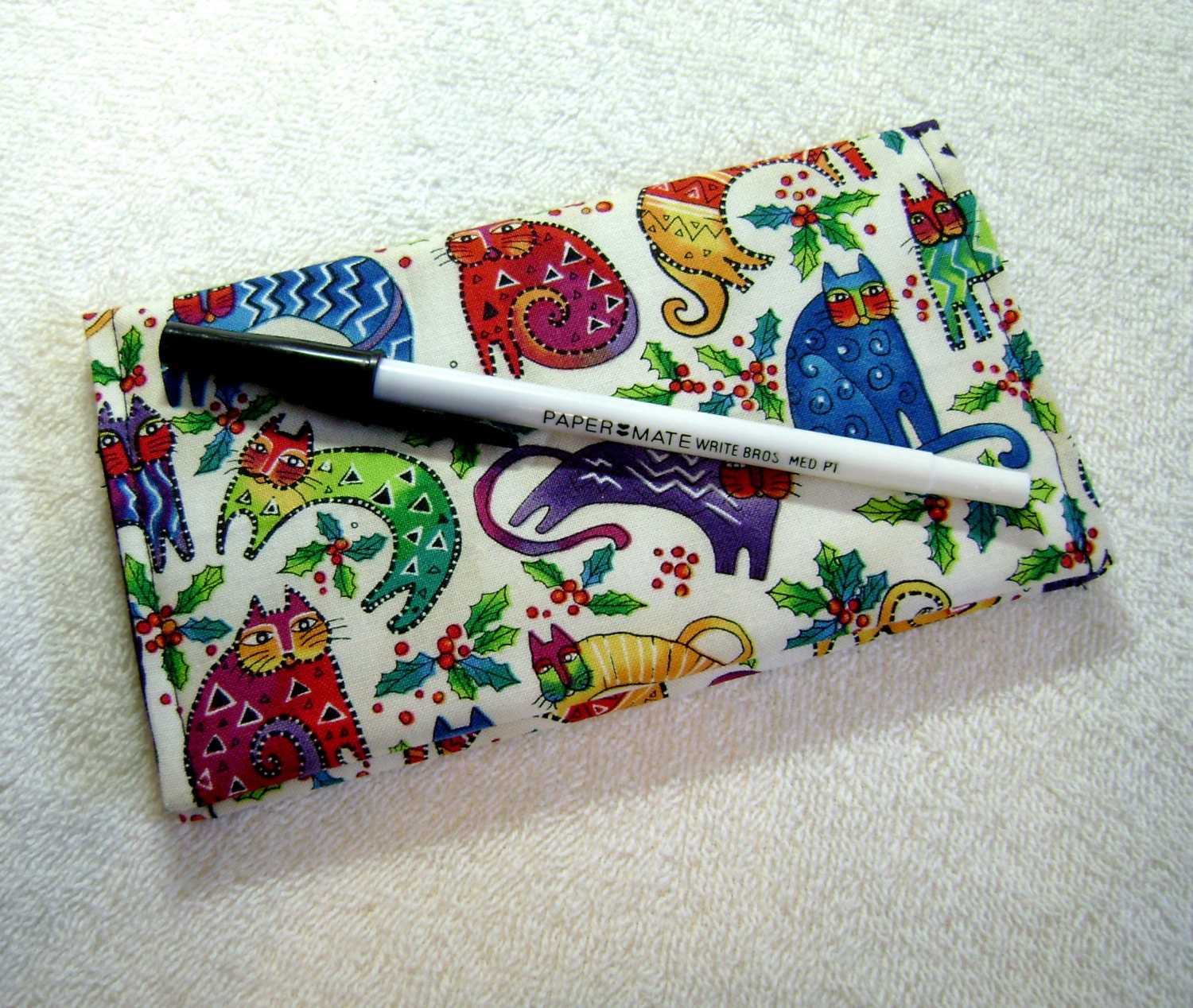 Cats On Fabric Quilted Checkbook Cover Fabric Checkbook