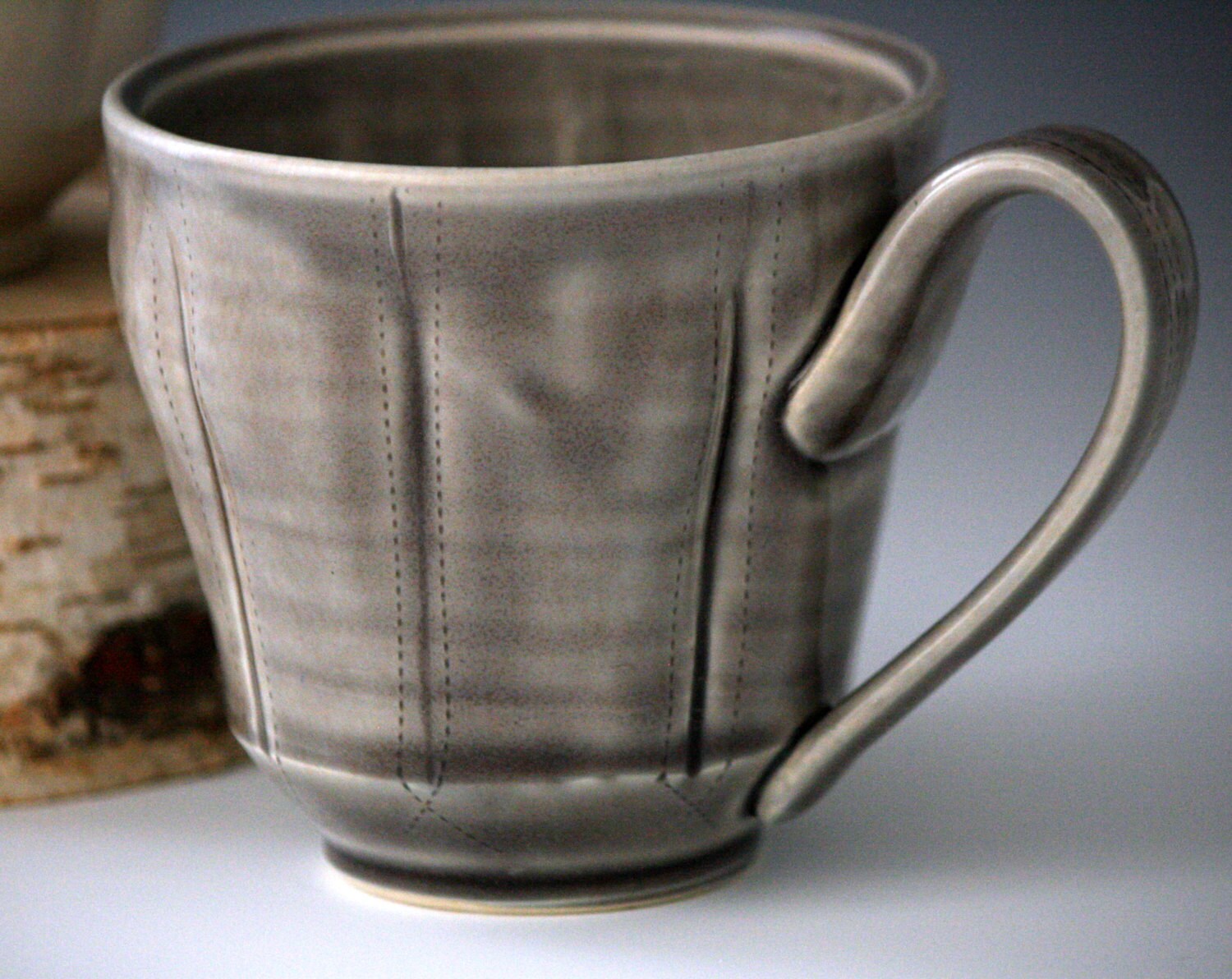 Unique grey coffee mug Ceramic grey mug Large grey coffee