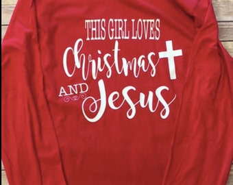 this girl loves christmas sweatshirt