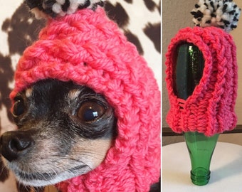 Pink knit hood Etsy