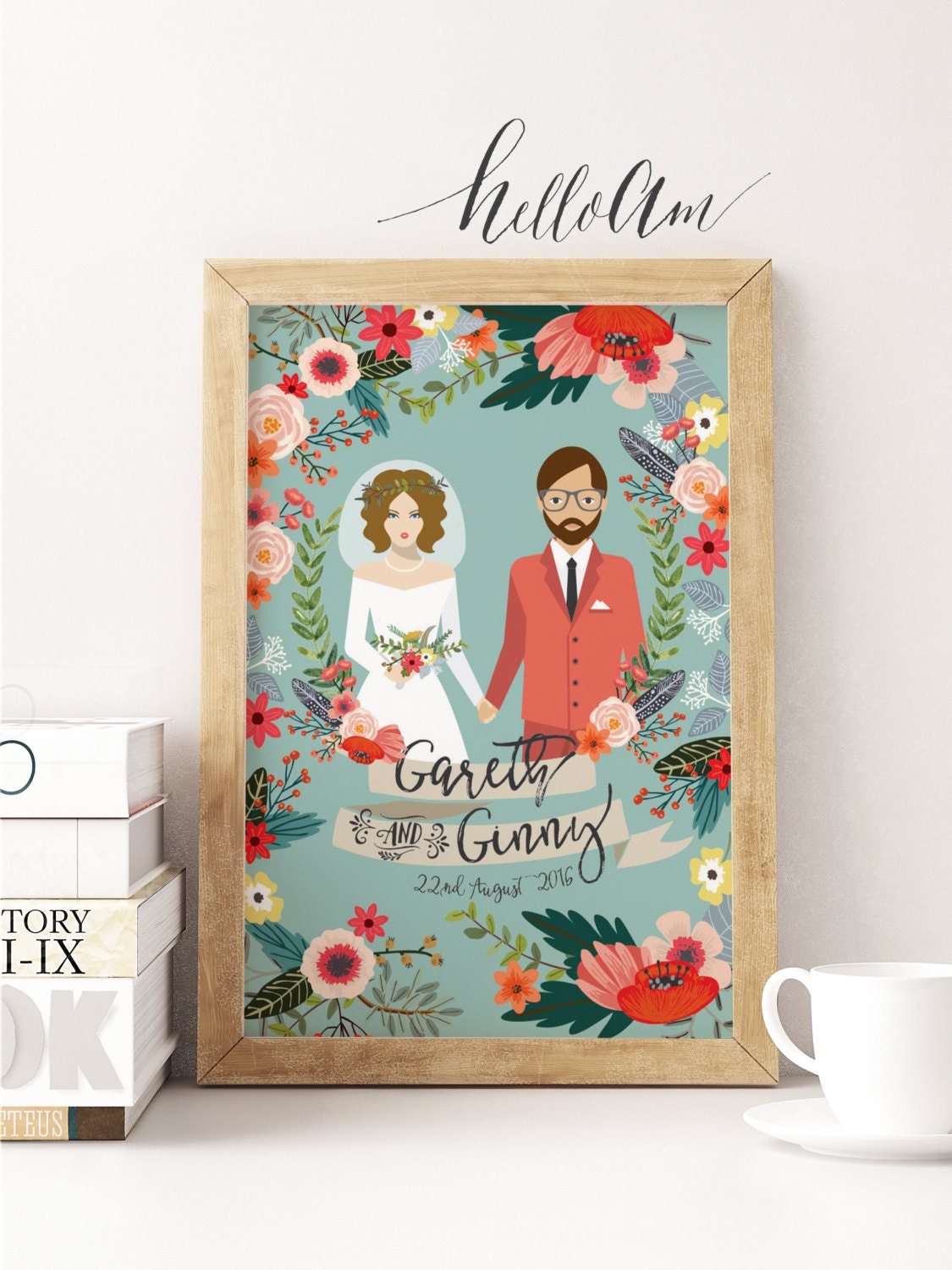 Unique wedding gift - Wedding gift ideas - Gift for her - Wedding illustration - Wedding portrait - Wedding gift - Couple portrait