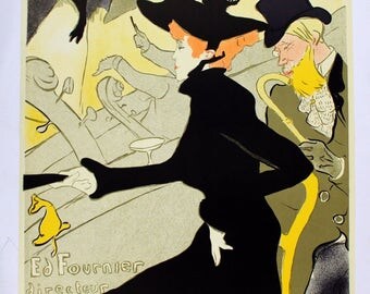 Unframed Le Divan Japonais Vintage Poster Stamped by Museum Toulouse Lautrec