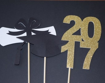 2017 Graduation Centerpiece Sticks, Graduation Party Centerpiece, Graduation Party, 2017 Graduation, Graduation Party Decor